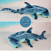 Peluche Réaliste Requin Marteau Bleu Pacific 100cm - Couleurs Lagon - profil droit et gauche