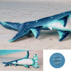 Peluche Réaliste Requin Marteau Bleu Pacific 100cm - Couleurs Lagon - détail queue et dessous