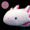Peluche Réaliste Salamandre Axolotl 50cm - Couleurs Lagon - gros plan tete rose
