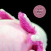 Peluche Réaliste Salamandre Axolotl 50cm - Couleurs Lagon - gros plan branchis rose