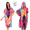 Poncho Peignoir microfibres grande taille BELIEVE IN - Couleurs Lagon