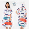 Poncho Peignoir microfibres grande taille BELIEVE IN - Couleurs Lagon