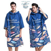 Poncho Peignoir microfibres grande taille FREEDOM ATTITUDE - Couleurs Lagon