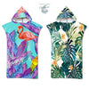 Poncho Peignoir microfibres grande taille TROPICAL - Couleurs Lagon - modele flamant rose et tropical