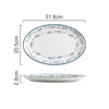 Porcelaine Céramique Haute Qualité Petit POISSON - Couleurs Lagon - plat ovale 2.8x20.5x31.8cm