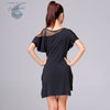 Robe Dance Latine Manches Courtes Jupe Irrégulière - Couleurs Lagon