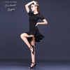 Robe de Danse Latine Manches Courtes Jupe à Volant - Couleurs Lagon
