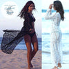 Robe de plage Longue Crochet SAIDA DE PRAIA - Couleurs Lagon