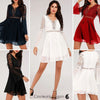 Robe en mousseline Criss Cross Crochet Dentelle à manches longues - Couleurs Lagon