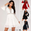 Robe en mousseline Criss Cross Crochet Dentelle à manches longues - Couleurs Lagon