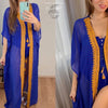 Robe Tunique de plage longue SANTORINO - Couleurs Lagon - modele gros plan avant