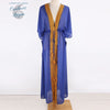 Robe Tunique de plage longue SANTORINO - Couleurs Lagon - présentoir avant