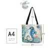 Sac Fourre Tout Vie sur Carte Marine carré 40cm 16" - Couleurs Lagon