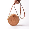Sac Rotin Bandoulière Fermeture Cuir - Couleurs Lagon
