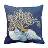 Taie d'oreiller Corail Poisson et Coquillage Bleu Océan - Couleurs Lagon