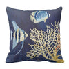 Taie d'oreiller Corail Poisson et Coquillage Bleu Océan - Couleurs Lagon