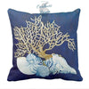 Taie d'oreiller Corail Poisson et Coquillage Bleu Océan - Couleurs Lagon