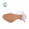 Talon Aiguille Simili Cuir Blanc Bande Etroite Talon Fin T5-11cm - Couleurs Lagon