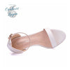 Talon Aiguille Simili Cuir Blanc Bande Etroite Talon Fin T5-11cm - Couleurs Lagon