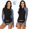 Tankini Rashguard Manche Longue Surf NOIR LOSANGE - Couleurs Lagon