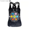 Top Débardeur Femme Mandala Dos Nu - Couleurs Lagon