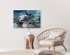 Tortue Aquarelle de Nouvelle Caledonie Grand Format - Couleurs Lagon