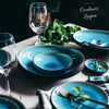 Vaisselle en porcelaine céramique Glaçage Craquelé BLEU LAGON - Couleurs Lagon - assiettes ovale ronde creusses