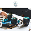 Vaisselle en porcelaine céramique Glaçage Craquelé BLEU LAGON - Couleurs Lagon - service a thé plein