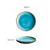 Vaisselle en porcelaine céramique Glaçage Craquelé BLEU LAGON - Couleurs Lagon - 20cm