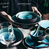 Vaisselle en porcelaine céramique Glaçage Craquelé BLEU LAGON - Couleurs Lagon - bols