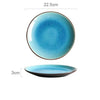 Vaisselle en porcelaine céramique Glaçage Craquelé BLEU LAGON - Couleurs Lagon - 22.5cm