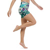 Yoga Shorts PF2 DRAGONFLY 1 poche ceinture florale - Couleurs Lagon
