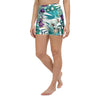 Yoga Shorts PF2 DRAGONFLY 1 poche ceinture florale - Couleurs Lagon