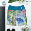 Yoga Shorts PM1.1 ALGUES SABLE & MEDUSES ceinture bleu cobalt - Couleurs Lagon