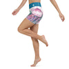 Yoga Shorts PM1.2 ALGUES MEDUSES & HIPPOCAMPE ceinture bleu cobalt - Couleurs Lagon