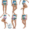 Yoga Shorts PM1.2 ALGUES MEDUSES & HIPPOCAMPE ceinture bleu cobalt - Couleurs Lagon