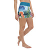 Yoga Shorts PM1.2 ALGUES MEDUSES & HIPPOCAMPE ceinture bleu cobalt - Couleurs Lagon