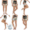 Yoga Shorts PM2.1 SABLE & COQUILLAGES ceinture noire - Couleurs Lagon