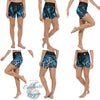Yoga Shorts Taille Haute Bleu Bénitier 2 CORAL - 1 poche ceinture noire - Couleurs Lagon