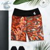 Yoga Shorts Taille Haute Gorgones Rouge NAUTILE 1 poche ceinture noire - Couleurs Lagon