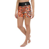 Yoga Shorts Taille Haute Gorgones Rouge NAUTILE 1 poche ceinture noire - Couleurs Lagon