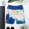 Yoga Shorts Taille Haute TIE DYE OCEAN - 1 poche ceinture bleu outremer - Couleurs Lagon