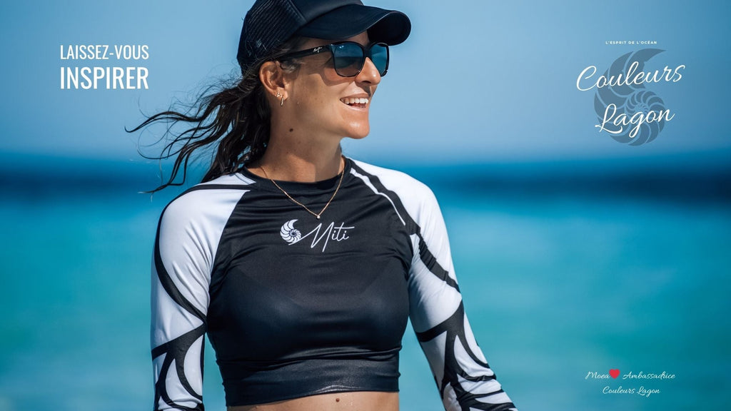 Rashguard femme éco-responsable : lycra recyclé UPF50+