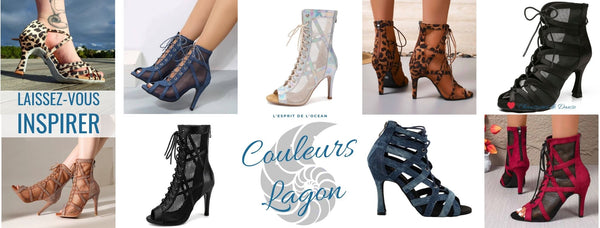 Chaussures de danse professionnelles | Salsa, Bachata, Kizomba & Scène - Couleurs Lagon