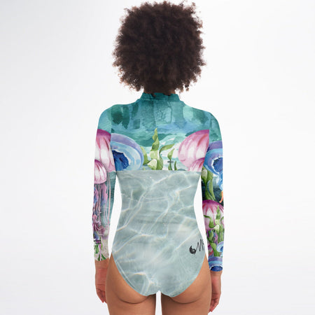 dos - Combi surf manches longues MITI caraco Meduses Couleurs Lagon