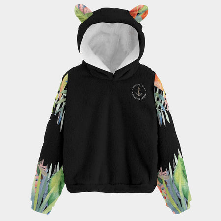 avant - Polaire Mahïna – Le Hoodie Enfant 4-16 ans qui Fait Fondre les Cœurs - Noir - Couleurs Lagon