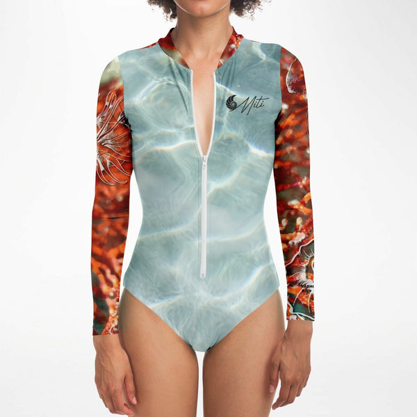 zip av - Combi surf manches longues MITI caraco Gorgones II Couleurs Lagon