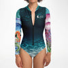 zip av - Combi surf manches longues MITI caraco Meduses II Couleurs Lagon