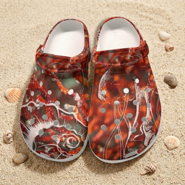 Sabots Crocs Homme Gorgones Rouge 2 | Chaussures Plage EVA Légères | Couleurs Lagon — vue de dessus