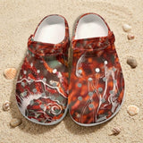 Sabots Crocs Homme Gorgones Rouge 2 | Chaussures Plage EVA Légères | Couleurs Lagon — vue de dessus